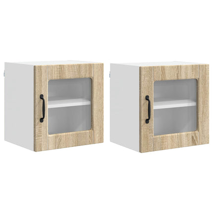 Väggglasförråd PORTO 2 pcs Sonoma-ek 40 x 31 x 40 cm