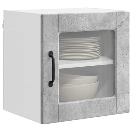 Väggglasförråd PORTO 2 pcs Betonggrå 40 x 31 x 40 cm