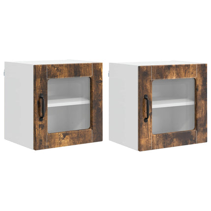 Väggglasstomme PORTO 2 pcs Rökt ek 40 x 31 x 40 cm