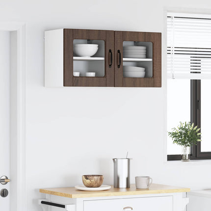 Väggglasförråd PORTO 2 pcs Brun Ek 40 x 31 x 40 cm