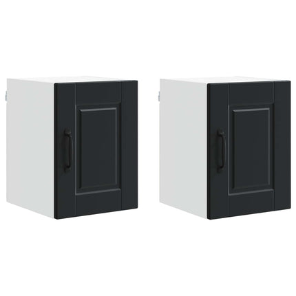 Väggskåp PORTO 2 pcs Svart 30 x 31 x 40 cm Konstruerat trä