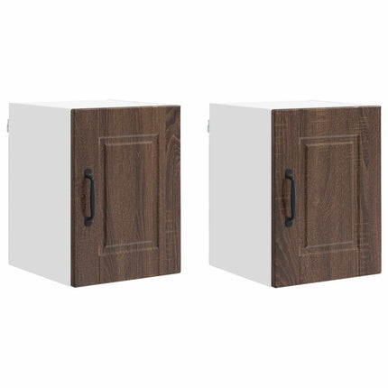 Väggskåp PORTO 2 pcs Brun Ek 30 x 31 x 40 cm Konstruerat trä