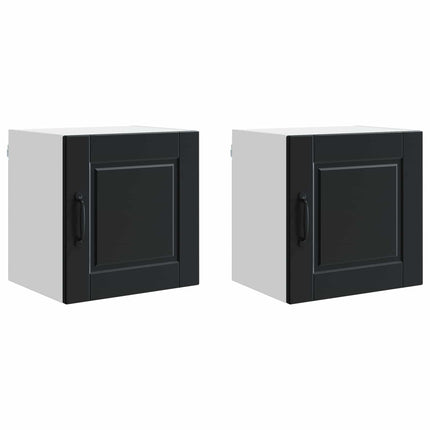 Väggskåp PORTO 2 pcs Svart 40 x 31 x 40 cm Konstruerat trä