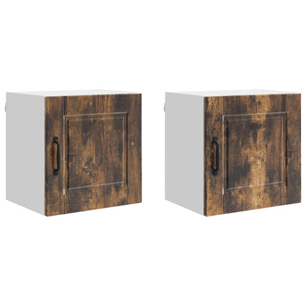 Väggskåp PORTO 2 pcs Rökt ek 40 x 31 x 40 cm Konstruerat trä