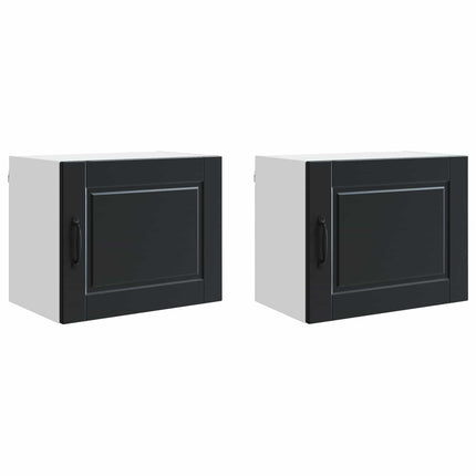 Väggskåp PORTO 2 pcs Svart 50 x 31 x 40 cm Konstruerat trä