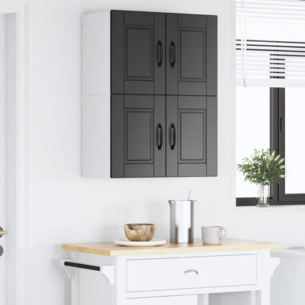 Väggskåp PORTO 2 pcs Svart 60 x 31 x 40 cm Konstruerat trä