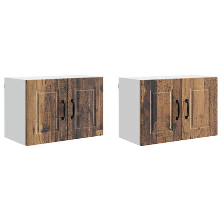 Väggskåp PORTO 2 pcs Gammalt trä 60 x 31 x 40 cm