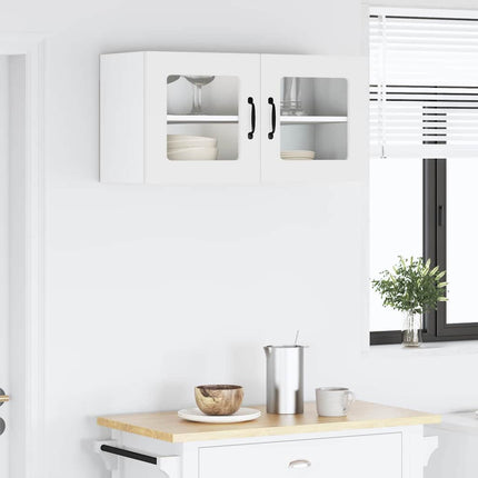 Väggglasförråd PORTO Vit 80 x 31 x 40 cm Konstruerat trä