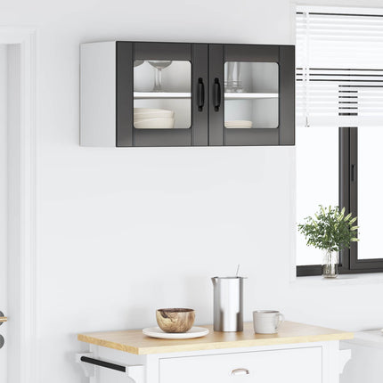 Väggglas skåp PORTO Svart 80 x 31 x 40 cm Konstruerat trä