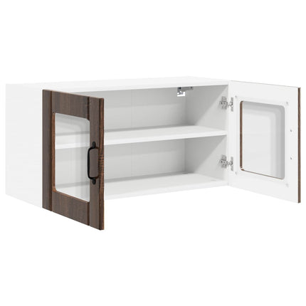 Väggglasförråd PORTO Brun Ek 80 x 31 x 40 cm Konstruerat trä