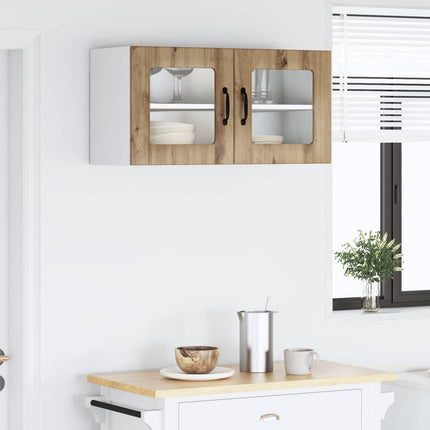 Väggglasförråd PORTO Artisan Ek 80 x 31 x 40 cm Konstruerat trä