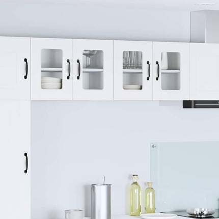 Väggglasförråd PORTO 2 pcs Vit 60 x 31 x 40 cm Konstruerat trä