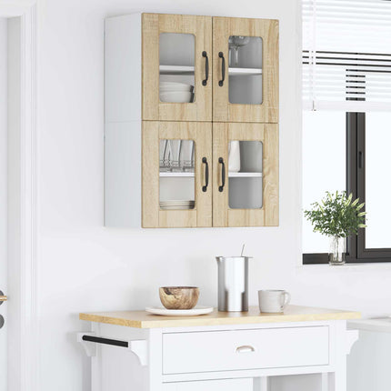 Väggglasförråd PORTO 2 pcs Sonoma-ek 60 x 31 x 40 cm