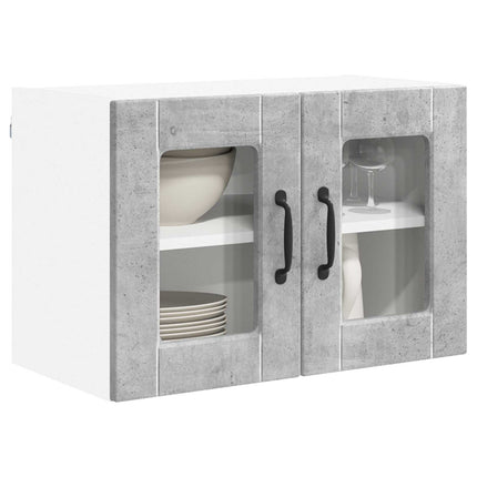 Väggglasförråd PORTO 2 pcs Betonggrå 60 x 31 x 40 cm