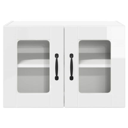 Väggglasförråd PORTO 2 pcs Högblanka vita 60 x 31 x 40 cm