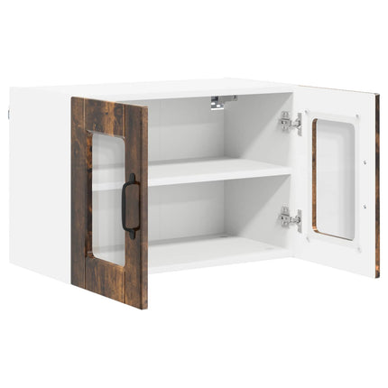 Väggglasförråd PORTO 2 pcs Rökt ek 60 x 31 x 40 cm