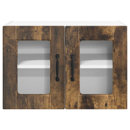 Väggglasförråd PORTO 2 pcs Rökt ek 60 x 31 x 40 cm