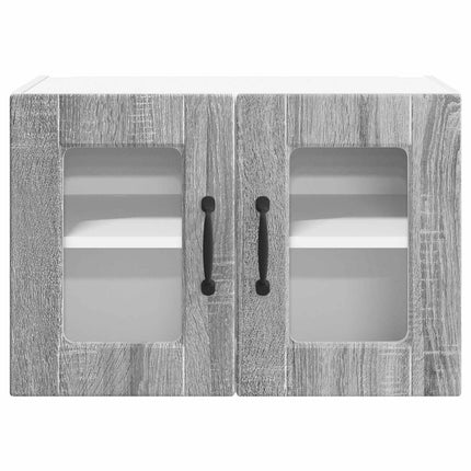 Väggglasförråd PORTO 2 pcs Grå Sonoma 60 x 31 x 40 cm