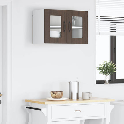 Väggglasförråd PORTO Brun Ek 60 x 31 x 40 cm Konstruerat trä