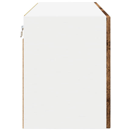 Väggglasförråd PORTO Gammalt trä 60 x 31 x 40 cm