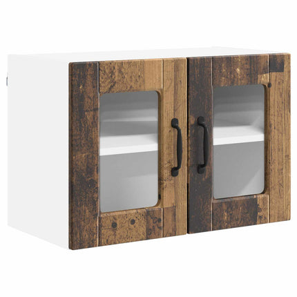 Väggglasförråd PORTO 2 pcs Gammalt trä 60 x 31 x 40 cm