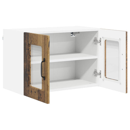 Väggglasförråd PORTO 2 pcs Gammalt trä 60 x 31 x 40 cm