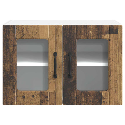 Väggglasförråd PORTO 2 pcs Gammalt trä 60 x 31 x 40 cm