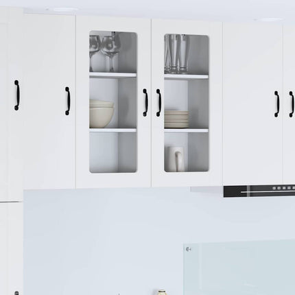 Väggglasförråd PORTO 2 pcs Vit 40 x 31 x 80 cm Konstruerat trä