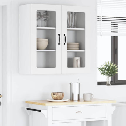 Väggglasförråd PORTO 2 pcs Vit 40 x 31 x 80 cm Konstruerat trä