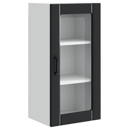 Väggglasbänk PORTO 2 pcs Svart 40 x 31 x 80 cm Konstruerat trä