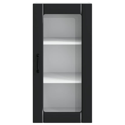 Väggglasbänk PORTO 2 pcs Svart 40 x 31 x 80 cm Konstruerat trä