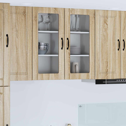 Väggglasförråd PORTO 2 pcs Sonoma-ek 40 x 31 x 80 cm