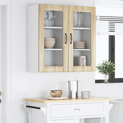 Väggglasförråd PORTO 2 pcs Sonoma-ek 40 x 31 x 80 cm