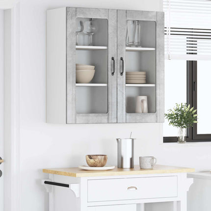 Väggglasförråd PORTO 2 pcs Betonggrå 40 x 31 x 80 cm