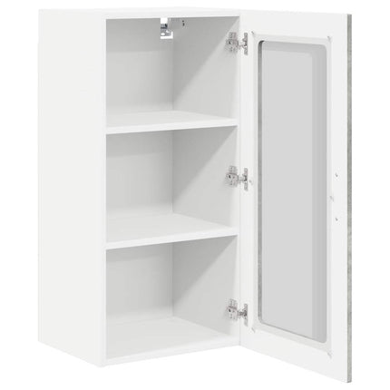 Väggglasförråd PORTO 2 pcs Betonggrå 40 x 31 x 80 cm