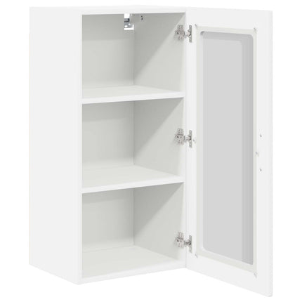 Väggglasförråd PORTO 2 pcs Högblanka vita 40 x 31 x 80 cm