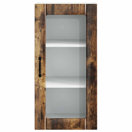 Väggglasförråd PORTO 2 pcs Rökt ek 40 x 31 x 80 cm