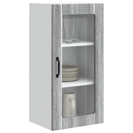 Väggglasförråd PORTO 2 pcs Grå Sonoma 40 x 31 x 80 cm
