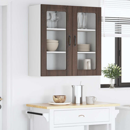 Väggglasförråd PORTO 2 pcs Brun Ek 40 x 31 x 80 cm