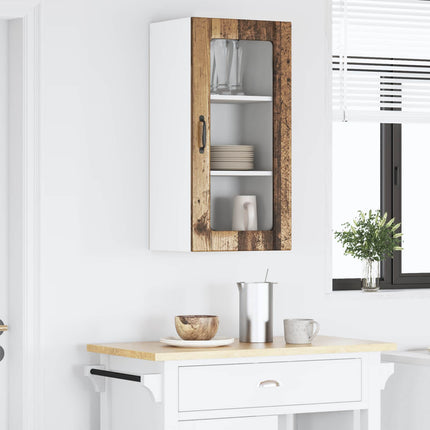 Väggsglas skåp PORTO Gammalt trä 40 x 31 x 80 cm