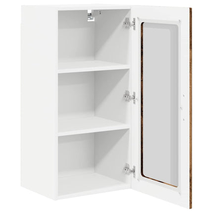 Väggsglas skåp PORTO Gammalt trä 40 x 31 x 80 cm