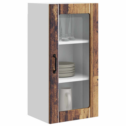 Väggsglas skåp PORTO Gammalt trä 40 x 31 x 80 cm