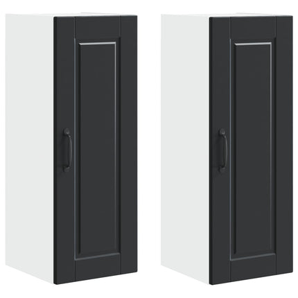 Väggskåp PORTO 2 pcs Svart 30 x 31 x 80 cm Konstruerat trä