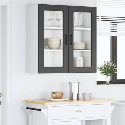 Väggglasförråd PORTO Svart 80 x 31 x 80 cm Konstruerat trä
