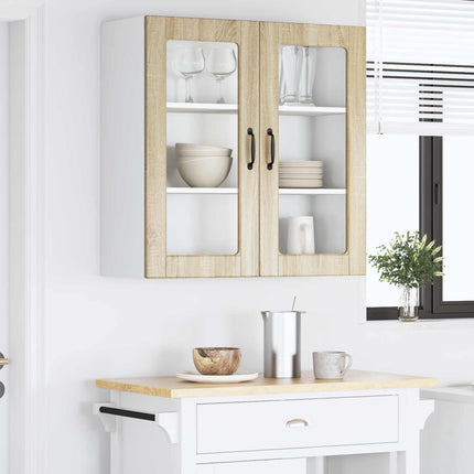 Väggglasförråd PORTO Sonoma-ek 80 x 31 x 80 cm Konstruerat trä