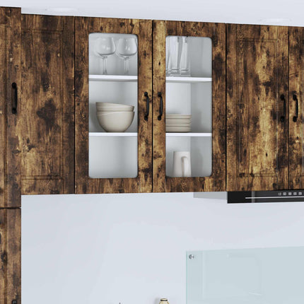 Väggglasförråd PORTO Rökt ek 80 x 31 x 80 cm Konstruerat trä
