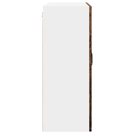 Väggglasförråd PORTO Gammalt trä 80 x 31 x 80 cm