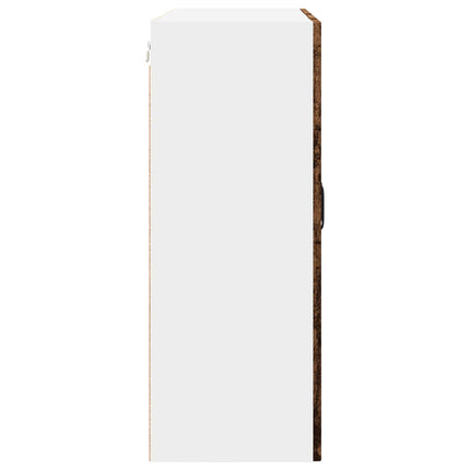 Väggglasförråd PORTO Gammalt trä 80 x 31 x 80 cm