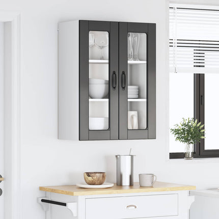 Väggglasförråd PORTO Svart 60 x 31 x 80 cm Konstruerat trä