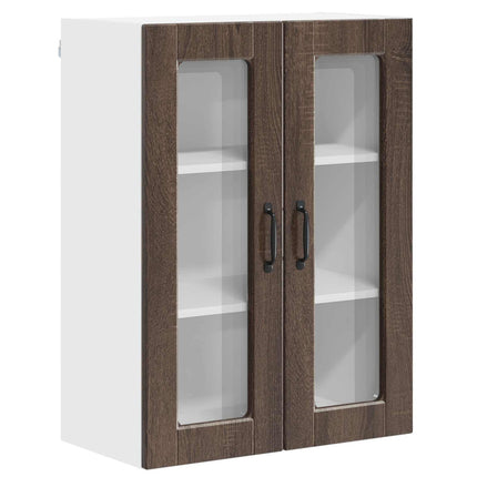 Väggsglas skåp PORTO Brun Ek 60 x 31 x 80 cm Konstruerat trä